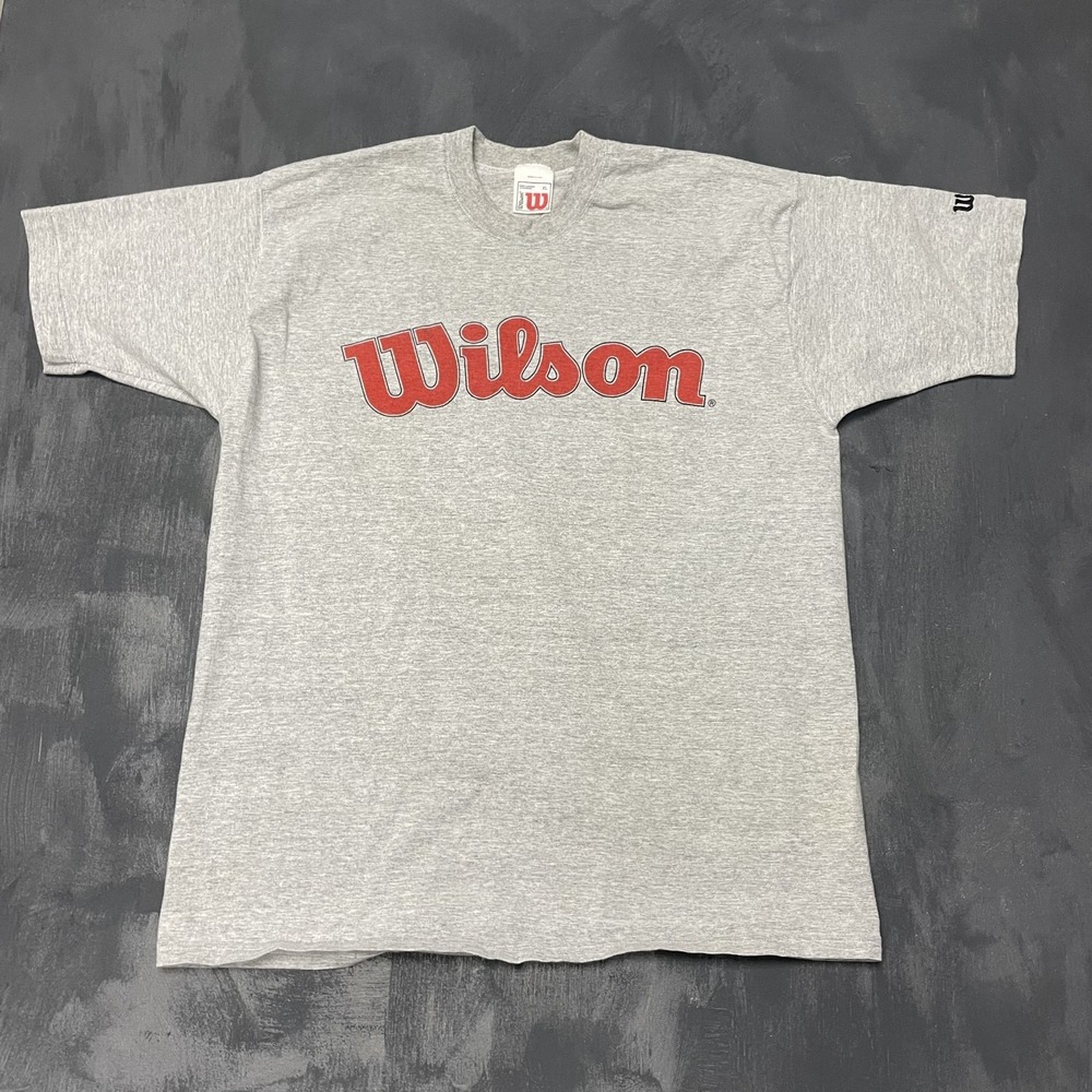 vintage wilson sport shirt mens XL Grey 2000s y2k logo sports USA